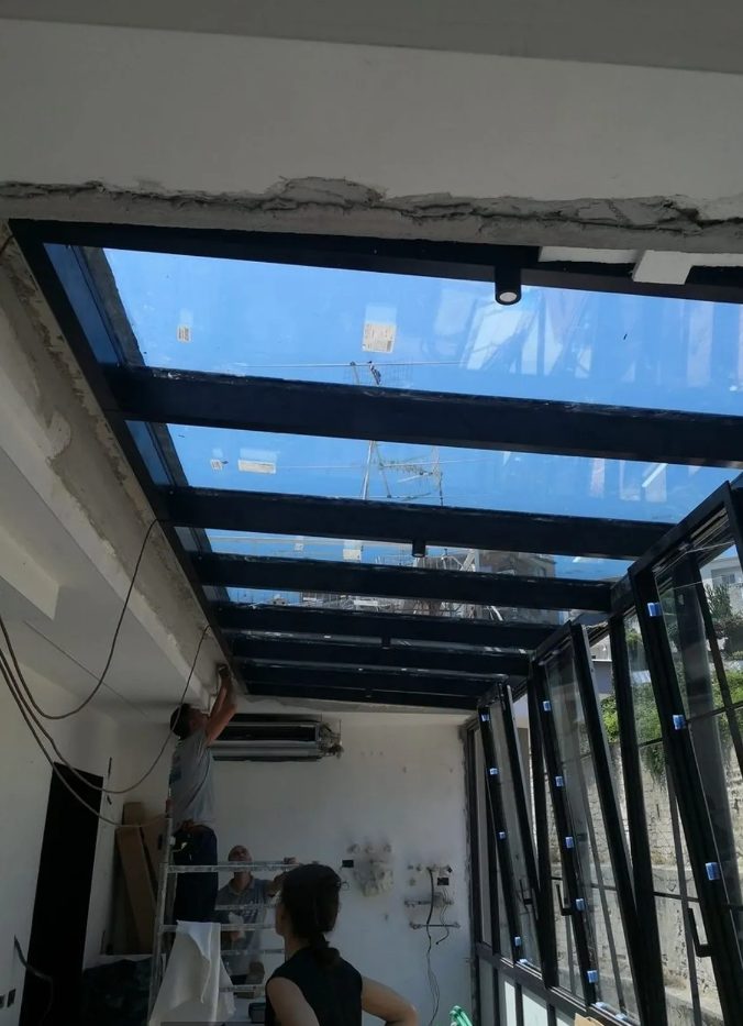 Installazione impianto elettrico in una veranda